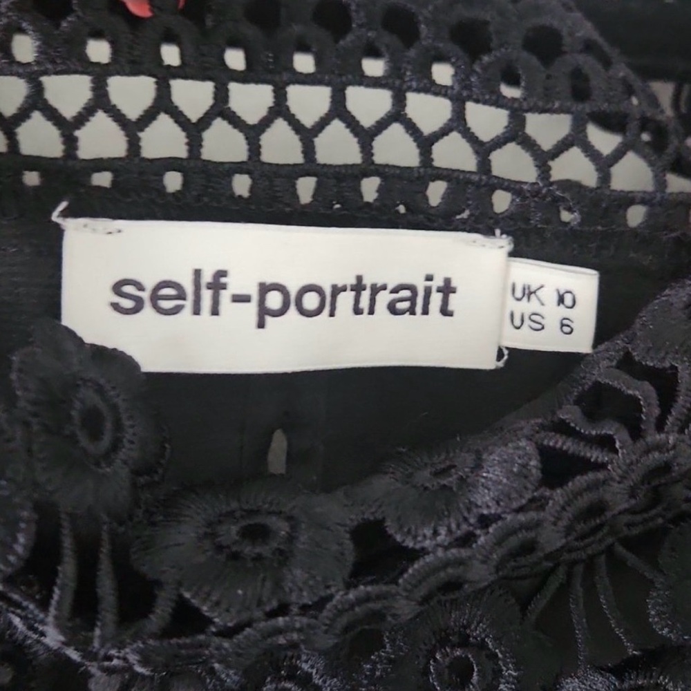Self-Portrait Black Lace Detail Jumpsuit - Picture 9 of 11